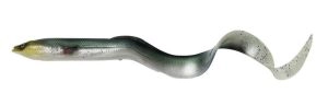 Gumená nástraha 3D Real Eel 20cm 27g Green Silver